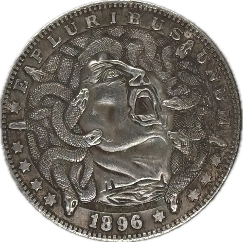 Hobo-Nickel "Medusa" - Kunstvoller Dollar 1896 - Picture 1 of 7