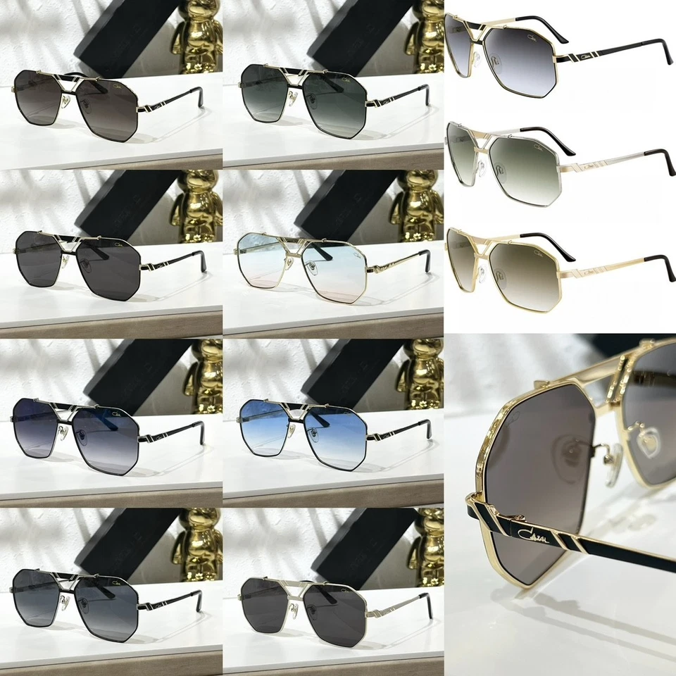 con etiquetas Cazal MOD9058 Estilo Metal Gafas de sol Unisex Chic Cuadrado Vacaciones Look Foto 2 de 4