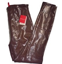Spanx SPANXshape Faux Leather Patent Leggings - Ruby Red Burgundy S Small NEW
