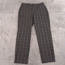Banana Republic Avery Ankle Pants Womens Size 2 Gray Plaid Pockets 28x26.5