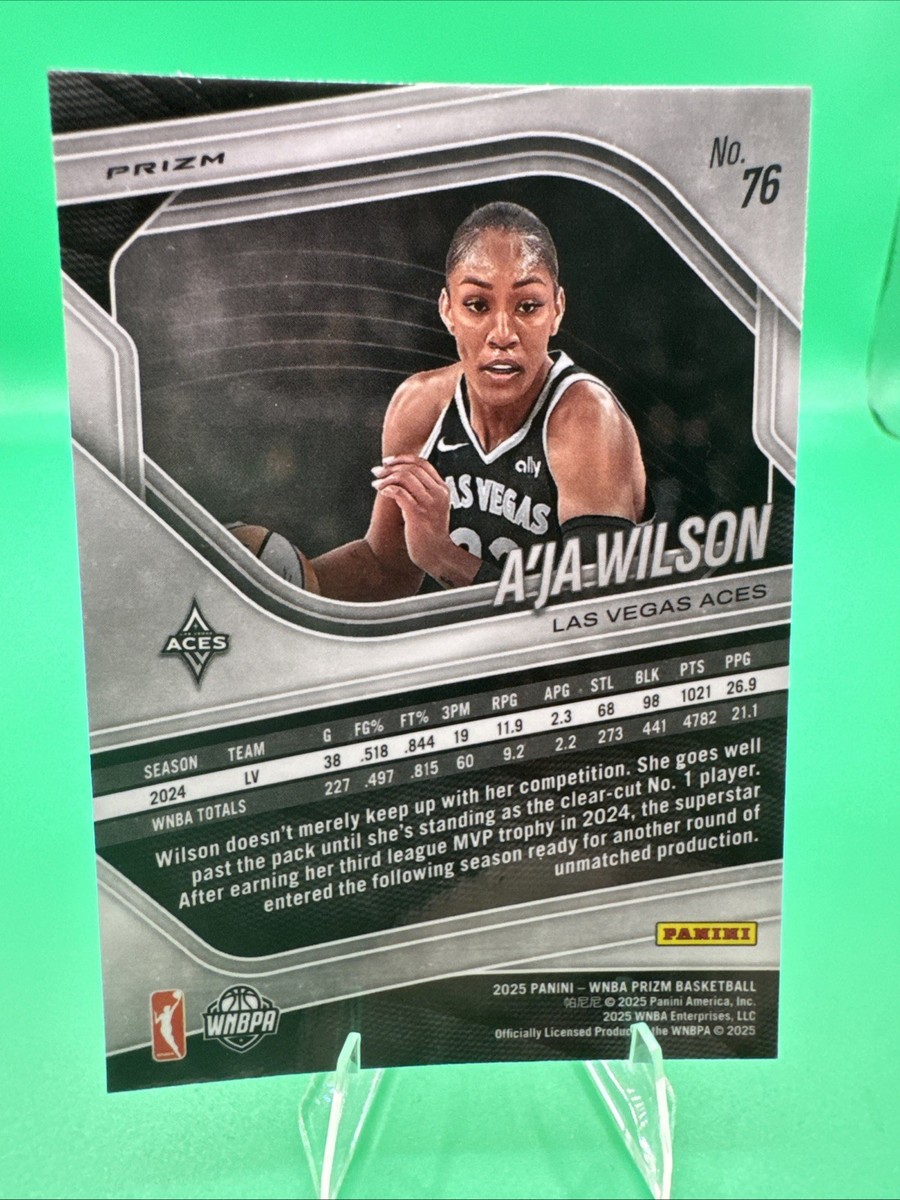 2025 WNBA Prizm Aja Wilson Silver Cracked Ice #76 Aces | eBay
