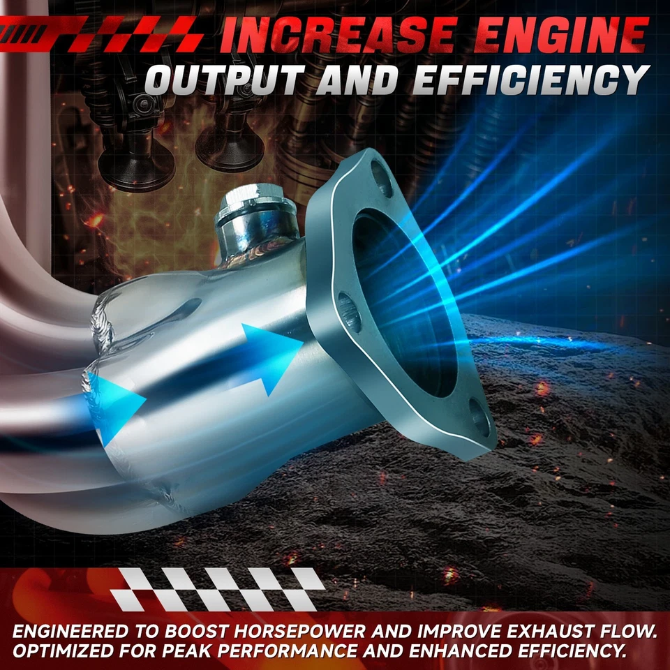 Colector de escape de cabezal corto semipulido Fit 90-96 Nissan 300ZX V6 3,0 L Foto 3 de 4