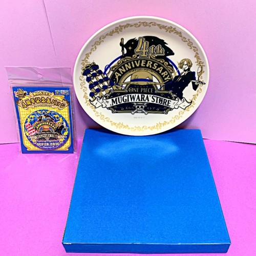 One Piece Mugiwara Store 4th Anniversary Can Badge And Plate Ebay
