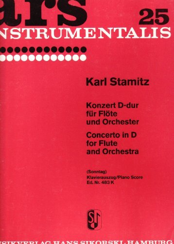 Partition Stamitz Concerto en ré pour flûte et piano, édition Urtext pour conservatoire
