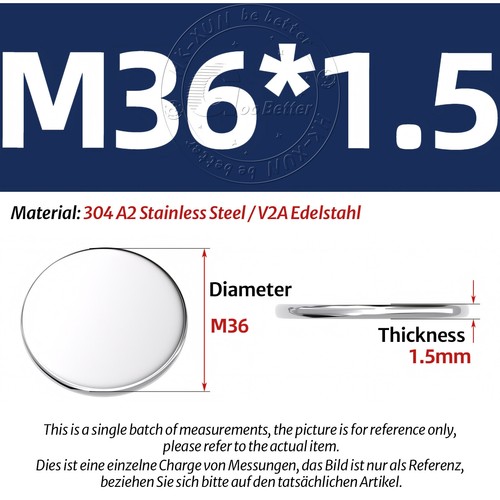 Ø 6-80 mm Ronde Edelstahl Scheibe Platte Rund Blech V2A Geschliffen Dicke 1-5 mm - Picture 147 of 223