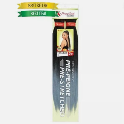 X-Pression Pre Stretched 2x Synthetic Braids Hair Extensions 46''