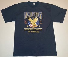 Vtg 90s Washington DC American Eagle XXL Black T Shirt Single Stitch Made In USA