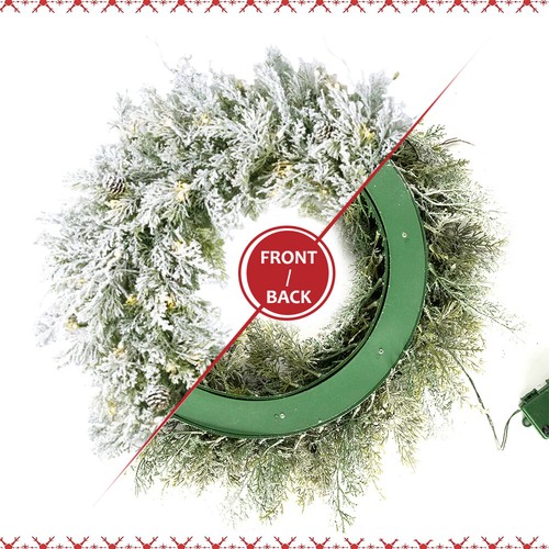 24 Zoll Pre-Lit Weihnachtskranz Künstlich für Indoor Outdoor Home Holiday Decor - Bild 16 von 16