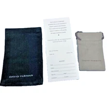 David Yurman Small Suede Jewelry Pouch, Card  and Polishing Cloth