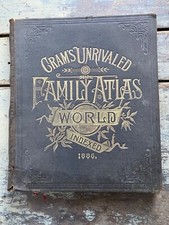 Cram’s Unrivaled Family Atlas of the World Indexed 1886, Maps United States Etc.