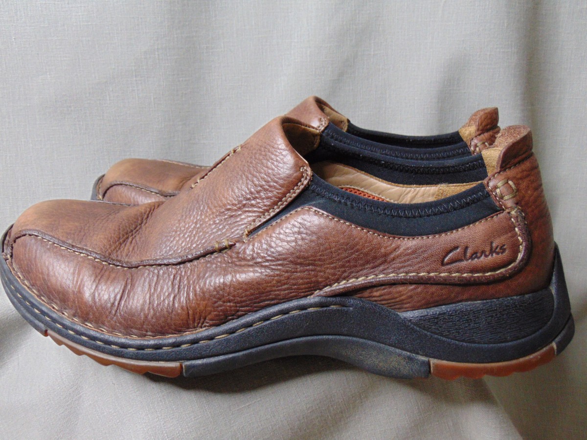 Clarks Escalade Brown Leather Slip On Loafers Mens 13M | eBay