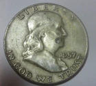 1957  D  Franklin Silver Half Dollar 90% Silver