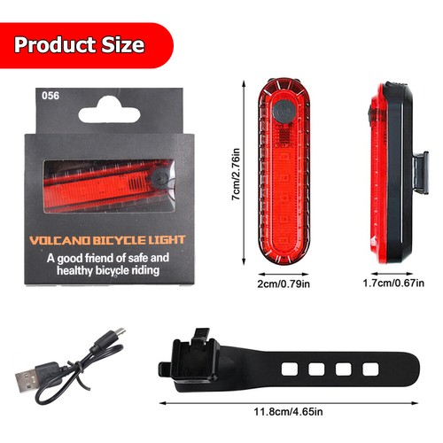 1-6pc Bicycle Tail Light 5-LED USB Rechargeable Bike Rear Safety Warning Cycling - Picture 9 of 15