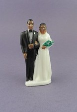 Original c1960s Unused Wedding Cake Decoration/Topper Black Ethnic Bride & Groom