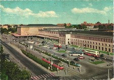 Cars, Buses, And Cable Car At The Vienna South Station, Vienna, Austria Postcard