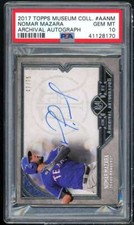 Nomar Mazara Rookie 2017 Topps Museum Collection Archival Auto #AA-NM PSA 10
