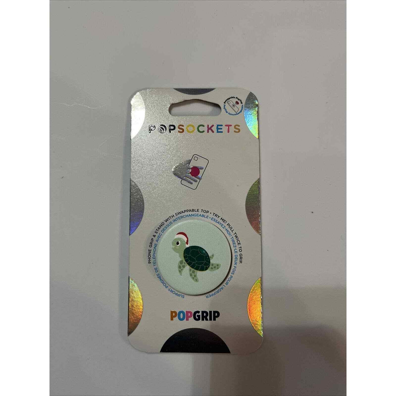 Genuine PopSocket PopGrip Cell Phone Grip & Stand Santa Turtle NEW-image