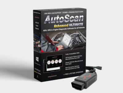 AutoScan ULTIMATE OBD2 Fault Code Reader Scanner ABS SRS Live Data Bluetooth