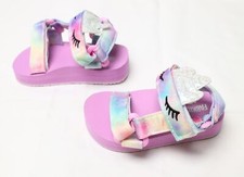FabKids Toddler Girls' 3D Unicorn Active Strap Sandals CB7 Purple Multi US:5/6
