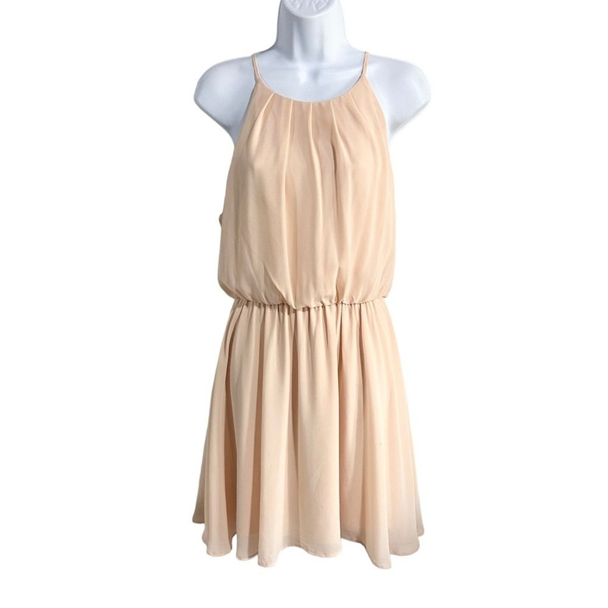 Lush Pink Halter Mini Dress - L