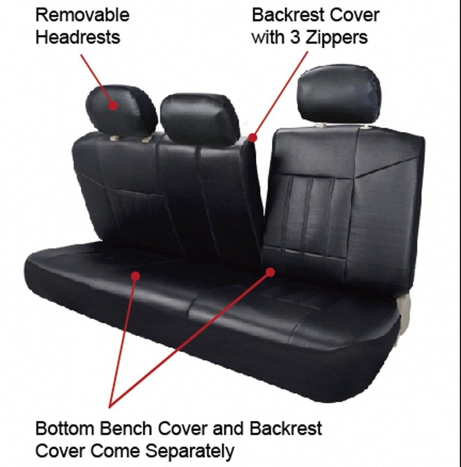 Full Set 5-Seat Leather Seat Covers For Toyota Cars - Front & Rear, Airbag Compatible