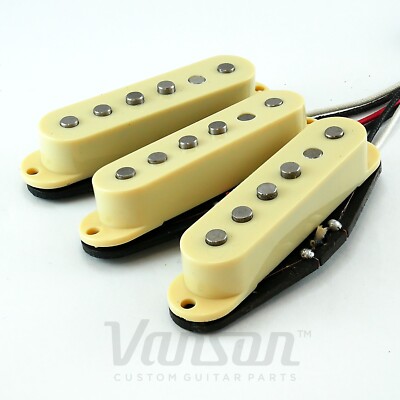 NEU Set Vanson 'Vintage Pro' Alnico V Single Coil Pickups für Strat  * Elfenbein