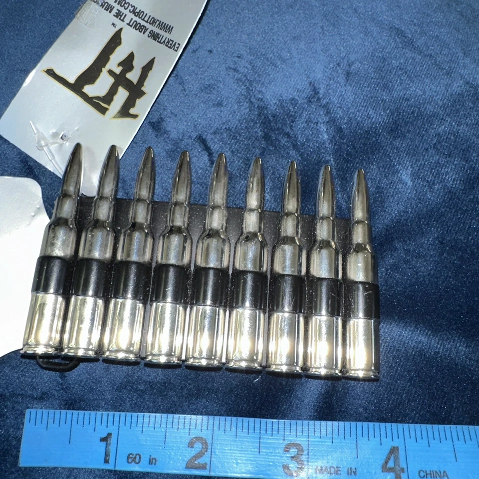 Hot Topic Rock Rebel Bullet Hebilla de Cinturón - Peso Pesado - Hasta 2" (W) Tamaño de Cinturón Foto 3 de 4