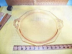 Vintage Pink Depression Glass Octagon Shaped Serving Tray w/ Handles