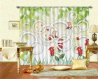 Two Dancing Butterfly 3D Curtain Blockout Photo Printing Curtains Drape Fabric