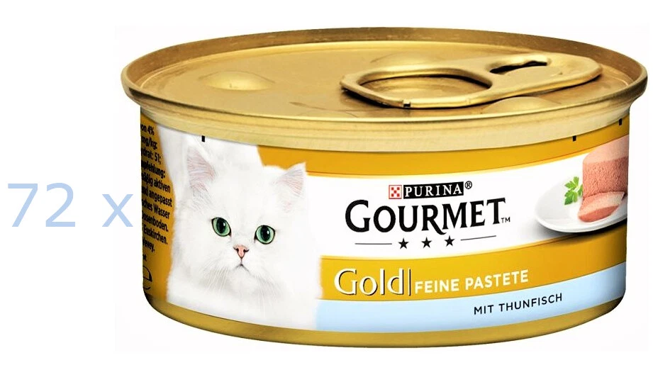 72 x 85 g Purina Gourmet Gold Feine Pastete (€ 9,01/kg) mit Thunfisch für Katzen