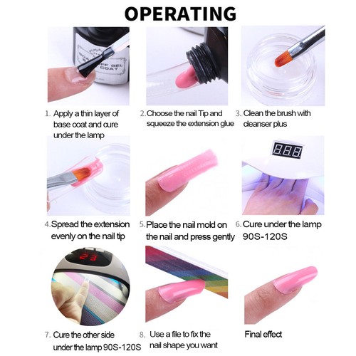 Quick Building UV Poly Gel Builder Kit 120W UV Lamp Nail Extension Manicure Set - Picture 2 of 11