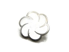 Vintage Michelin Man Bibendum Pin White Enamel Silver Tone Abstract Lapel Brooch