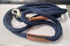 Hamilton Leather Rope Leash 5/8 x 6ft Blue