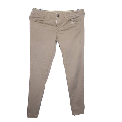 American Eagle Jegging Khaki Jeans Skinny Fit Stretch Uniform Bottoms Size 4