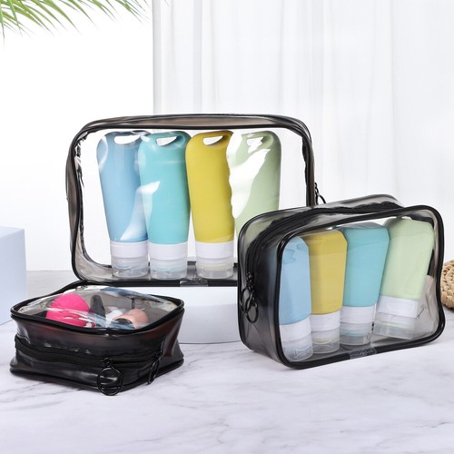 3 Pcs Makeup Storage Bag Vacation Travel Unisex Toiletry Plastic Bags - Picture 12 of 12