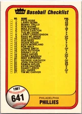 1981 FLEER #641-659 MLB Team Checklist Cards Clean!   81-FBBC