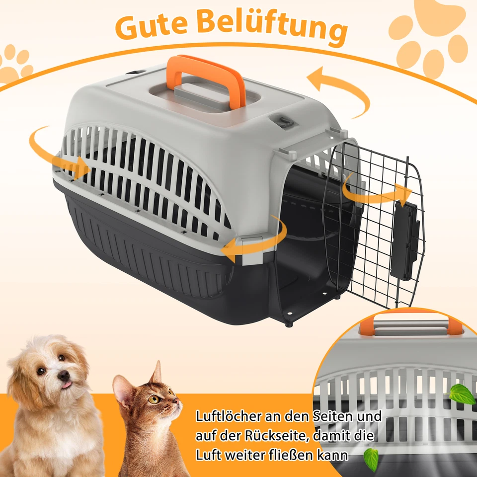 Transportbox Hundebox 48 x 32 x 32 cm Kleintiertransportbox Flugbox Box Max 10kg - Bild 4 von 4