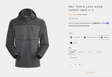 Arc'teryx LEAF Naga Hoody (GEN 3.1)  Small