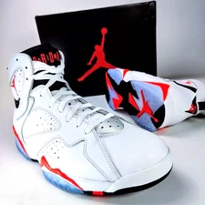Air Jordan 7 US 14 Men's White/Infrared Red/Black Nike Retro VII  CU9307 160 NIB