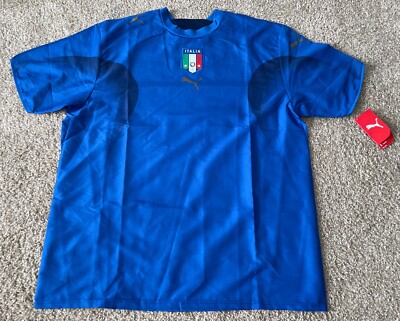 Italy National Team Soccer Futbol Blue Warm Up Shirt Jersey Neil Barrett XL NWT