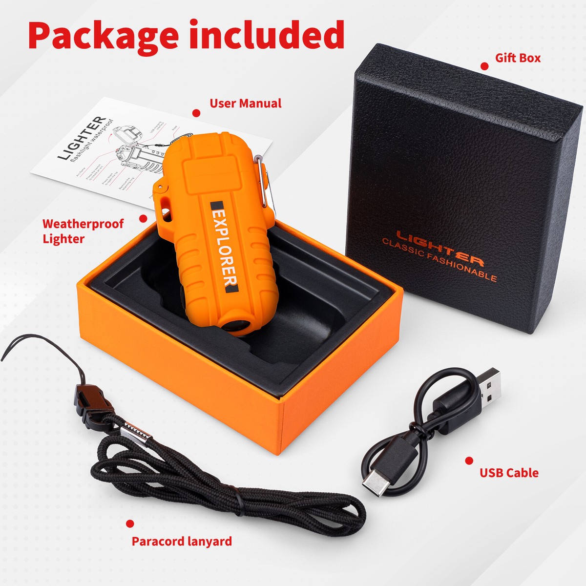 Waterproof Electric Lighter Dual Arc Plasma Flameless Windproof USB  Rechargeable | eBay