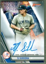 2019 Bowman's Best TJ Sikkema  Auto #B19-TJS Yankees