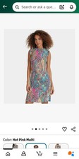 Tommy Hilfiger Women's Ruffled Floral Jersey Dress in hot pink multi