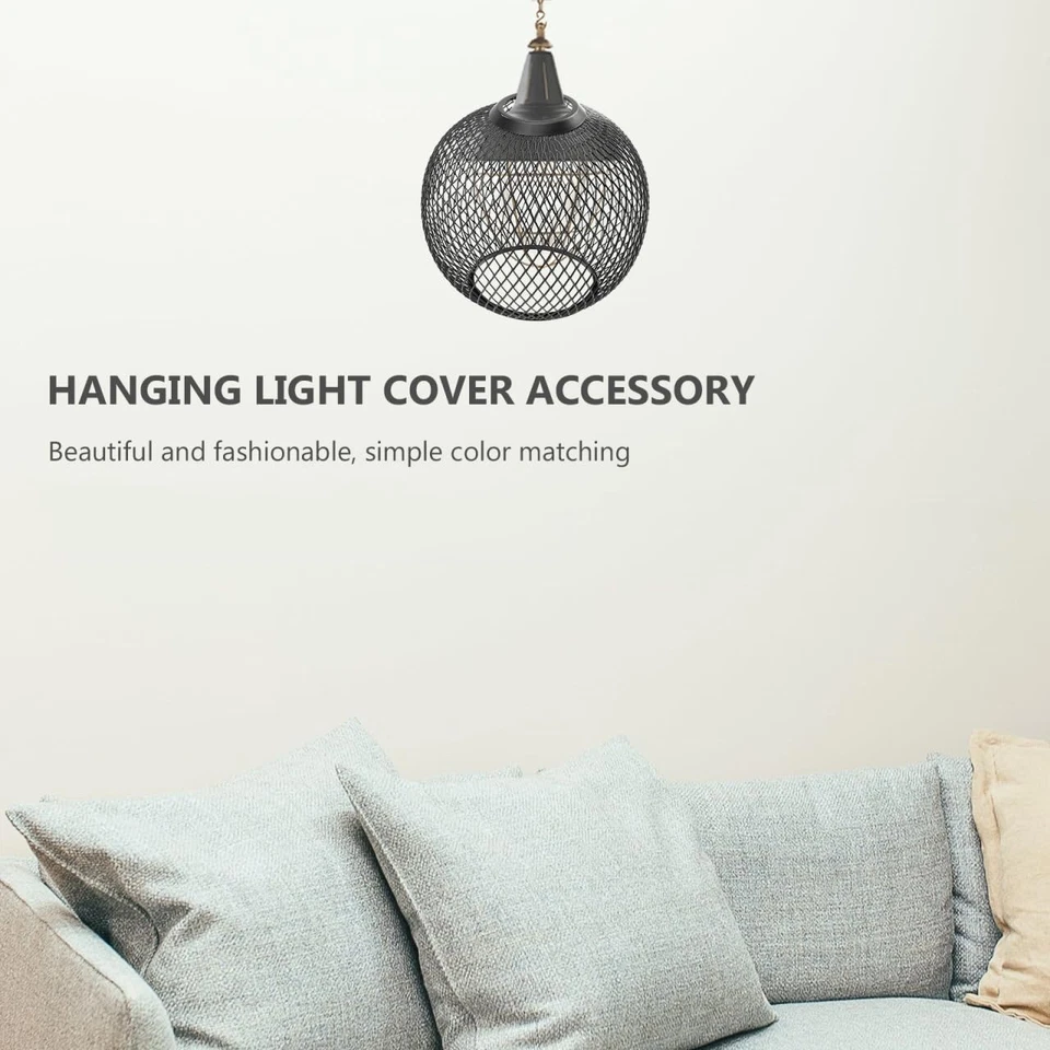 2Pcs Black Metal Spherical Lamp Shades, Modern Iron Ceiling Light for Bedroom... - Image 4 of 4