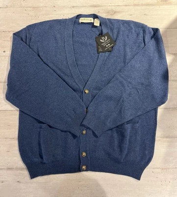 Maglione 100% Puro Cashmere Uomo Orvis Taglia XL Blu Men Kasmire Cachemire - Imagen 1 de 4