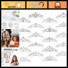 20 Pcs Silver Crowns Tiaras for Women Girls - Princess Headbands for Parties
