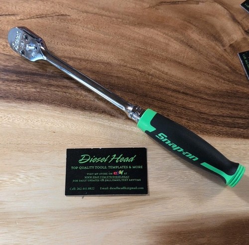 *NEW* Snap On Tools FHL100 3/8" 100 Tooth GREEN  Soft Grip Ratchet - Foto 1 di 10