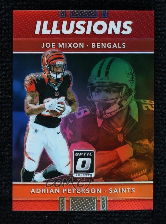 2017 Donruss Optic Red Prizm 97/99 Adrian Peterson Joe Mixon #15 Rookie RC 0d44