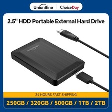 UnionSine USB 3.0 Portable External Hard Drive 250GB-2TB HDD