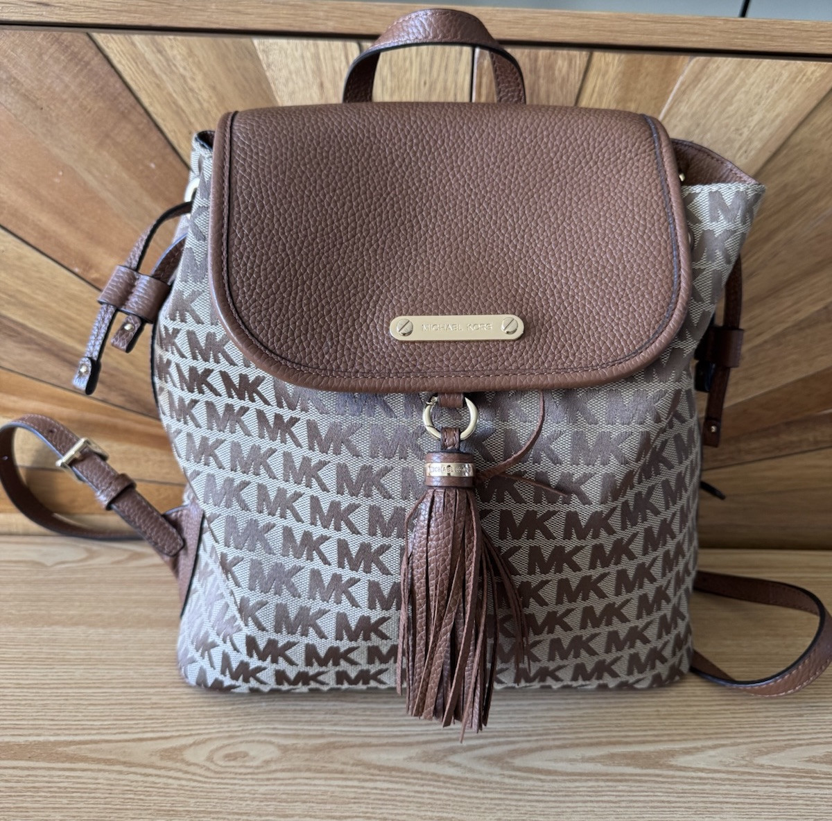 Michael Kors Bedford Java Brown Monogram MK Logo … - image 1